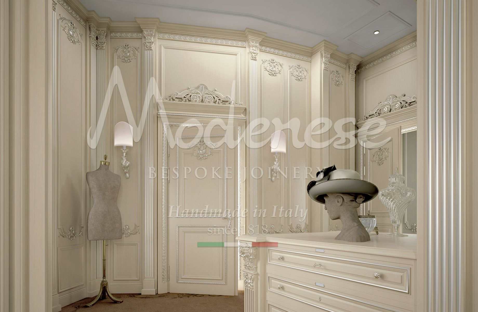 luxury-walk-in-closet-baroque-with-silver-friezes-and-frames