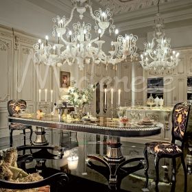 luxurious kitchen decorated with silver friezes