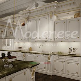 exclusive italian baroque style kitchen gold plated