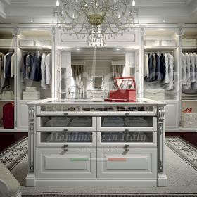 custom design walk in closet with a personalized contemporary design