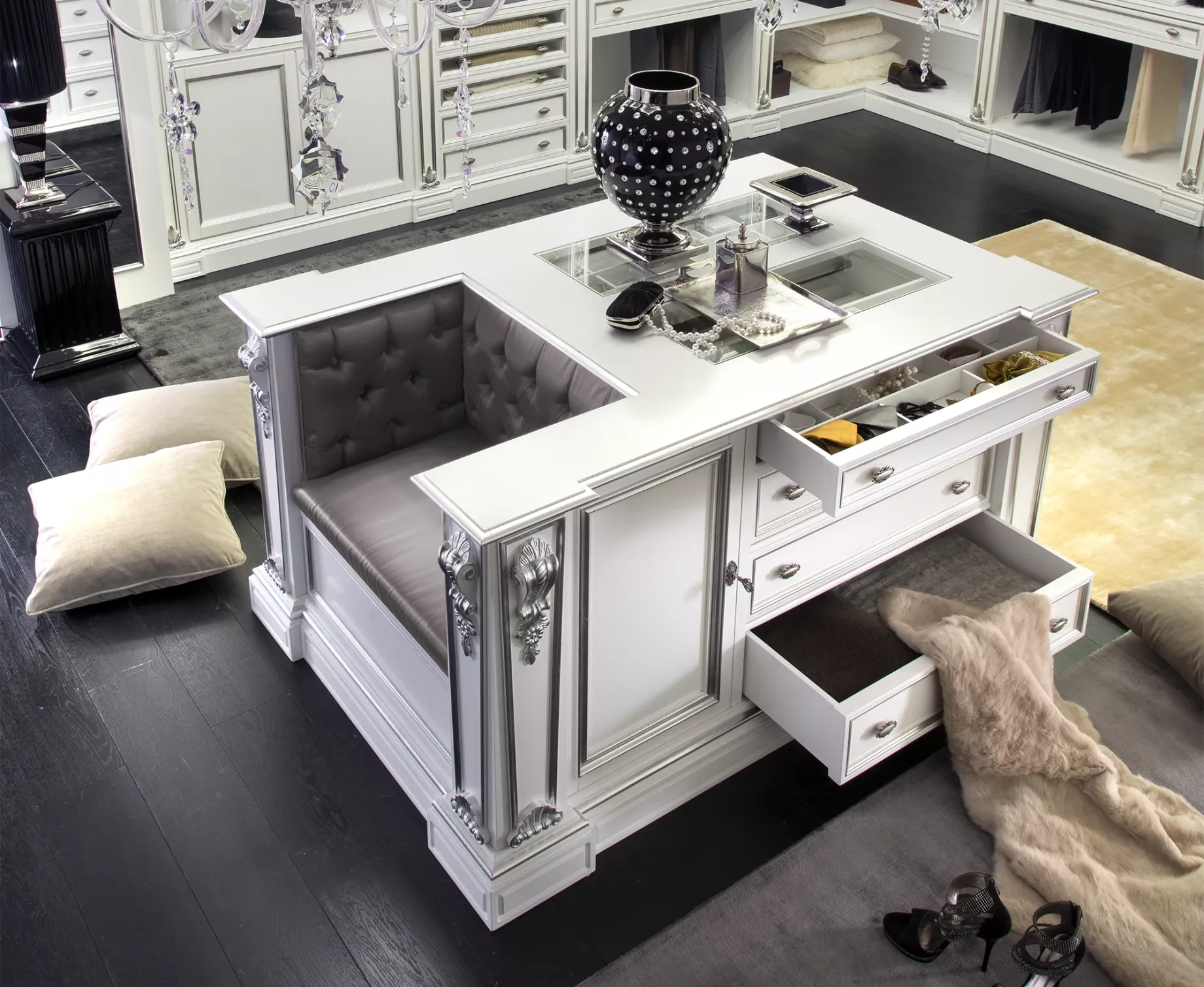 elegant Italian modern closet designed for deluxe living