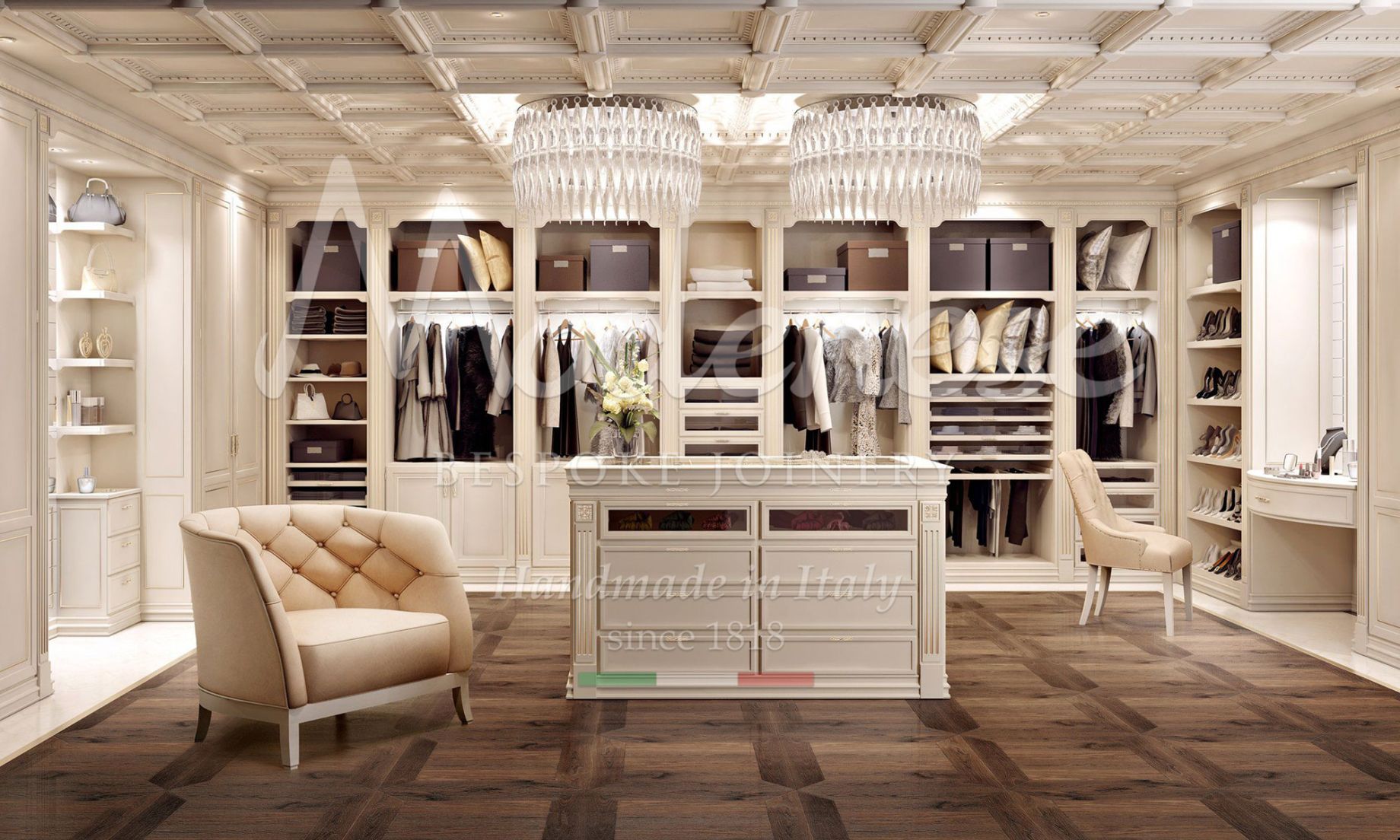 high-end-provencal-cote-d-azul-walk-in-closet-with-wooden -floor
