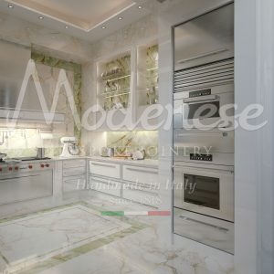 luxurious-kitchen-with-white-marble-floor